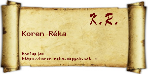 Koren Réka névjegykártya